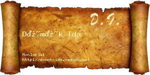 Dömök Ida névjegykártya